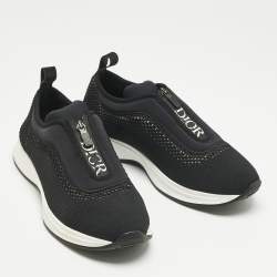 Pre Owned Dior Black Knit Fabric and Neoprene B25 Sneakers Size 40