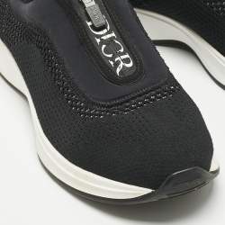Pre Owned Dior Black Knit Fabric and Neoprene B25 Sneakers Size 40
