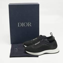 Pre Owned Dior Black Knit Fabric and Neoprene B25 Sneakers Size 40