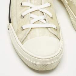 Pre Owned Dior White Oblique Mesh and Rubber B23 Sneakers Size 42