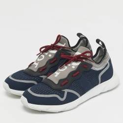 Pre Owned Dior Navy Blue Mesh B21 Low Top Sneakers Size 43