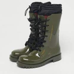 مملوكة مسبقًا حذاء بوت المطر ديور أخضر مطاط مقاس 39