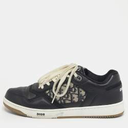 Pre Owned Dior Black Canvas and Leather b27 Lace Up Sneakers Size 42.5