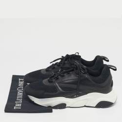 Pre Owned حذاء رياضي ديور جلد وشبكة أسود B22 أربطة مقاس 44