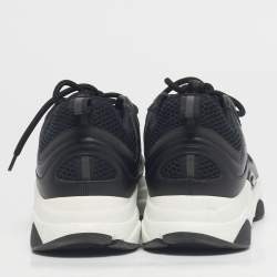 Pre Owned حذاء رياضي ديور جلد وشبكة أسود B22 أربطة مقاس 44