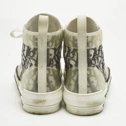 Pre Owned Dior Transparent/Grey Mesh and PVC B23 High Top Sneakers Size 43