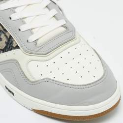 Pre Owned Dior White/Grey Leather B27 Low Top Sneakers Size 46