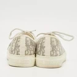 Pre Owned Dior Cream Canvas Walk'n'Dior Lace Up Sneakers Size 41