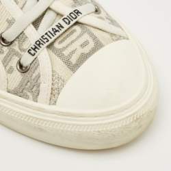 Pre Owned Dior Cream Canvas Walk'n'Dior Lace Up Sneakers Size 41