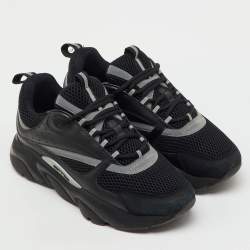 Pre Owned Dior Black Mesh and Leather B22 Low Top Sneakers Size 42
