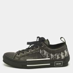 Pre Owned Dior Black Mesh and PVC B23 Lace Up Sneakers Size 42