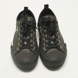 Pre Owned Dior Black Mesh and PVC B23 Lace Up Sneakers Size 42