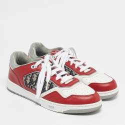Pre Owned Dior Multicolor Leather and Oblique Canvas B27 Sneakers Size 44
