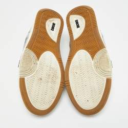 مملوكة مسبقًا Dior Grey/White Oblique Canvas and Leather B27 Low Top Sneakers Size 45