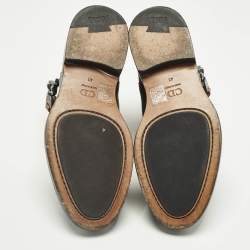 Pre Owned Dior Black Leather Evidence Jodhpur Buckle Ankle Length Boots Size 41