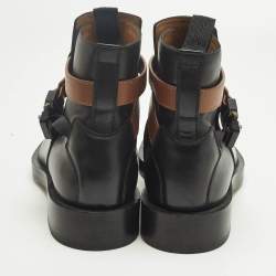 Pre Owned Dior Black Leather Evidence Jodhpur Buckle Ankle Length Boots Size 41