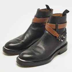 Pre Owned Dior Black Leather Evidence Jodhpur Buckle Ankle Length Boots Size 41