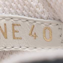 Pre Owned Dior White/Navy Blue Leather and Rubber Dior ID Lace Up Sneakers Size 40