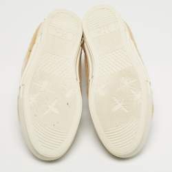 Pre Owned Dior Beige Leather and Shearling Fur B23 High Top Sneakers Size 42