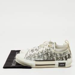 Pre Owned Dior Grey/White Oblique Mesh and Rubber B23 Low Top Sneakers Size 41