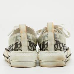 Pre Owned Dior Grey/White Oblique Mesh and Rubber B23 Low Top Sneakers Size 41