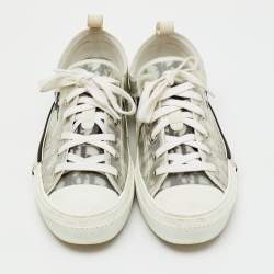Pre Owned Dior Grey/White Oblique Mesh and Rubber B23 Low Top Sneakers Size 41