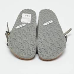 مملوكة مسبقًا Dior Grey Leather and Wool Milano Slingback Sandals Size 41