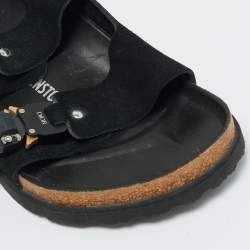 Pre Owned Dior X Birkenstock Milano Black Suede Buckle Slingback Sandals Size 42