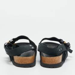 Pre Owned Dior X Birkenstock Milano Black Suede Buckle Slingback Sandals Size 42