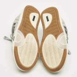 Pre Owned Dior B27 Size 44 Grey/White Leather and Oblique Fabric B27 Low Top Sneakers