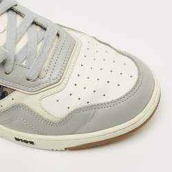Pre Owned Dior B27 Size 44 Grey/White Leather and Oblique Fabric B27 Low Top Sneakers
