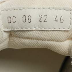 Pre Owned حذاء رياضي ديور B25 شبك مائل وأسود/أبيض سويدي برباط مقاس 46