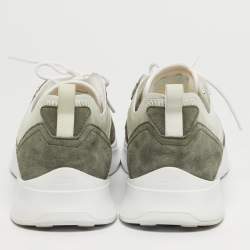 Pre Owned حذاء رياضي ديور B25 شبك مائل وأسود/أبيض سويدي برباط مقاس 46