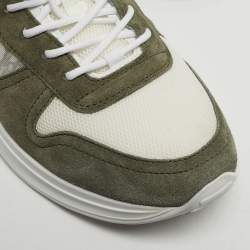 Pre Owned حذاء رياضي ديور B25 شبك مائل وأسود/أبيض سويدي برباط مقاس 46