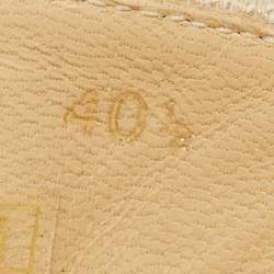 Pre Owned Dior Granville Size 40.5 Beige Canvas Crisscross Flat Slide