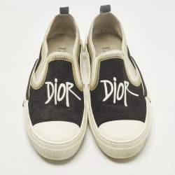 مملوكة مسبقًا حذاء رياضي ديور B23 كانفاس أسود ومطاط بدون رباط مقاس 42