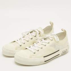 Pre Owned حذاء رياضي ديور ب23 شبكي مطاطي أبيض/أسود بعنق طويل مقاس 41