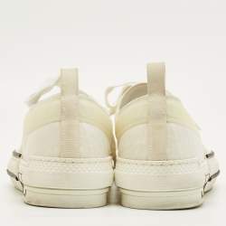 Pre Owned حذاء رياضي ديور ب23 شبكي مطاطي أبيض/أسود بعنق ط�ويل مقاس 41