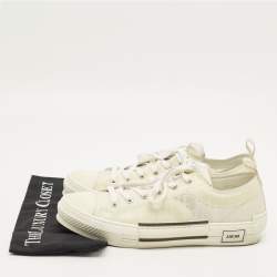 Pre Owned حذاء رياضي ديور ب23 شبكي مطاطي أبيض/أسود بعنق طويل مقاس 41