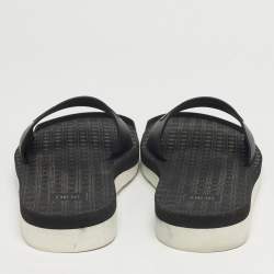 مملوكة مسبقًا Dior Alpha Size 40 Black Rubber Flat Slide Sandals