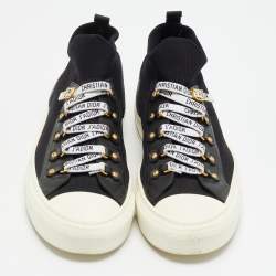 Pre Owned Dior Walk'n'Dior Size 41.5 Black Canvas and Leather Lace Up Sneakers
