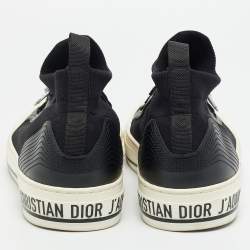 Pre Owned Dior Walk'n'Dior Size 41.5 Black Canvas and Leather Lace Up Sneakers