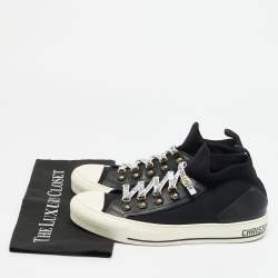 Pre Owned Dior Walk'n'Dior Size 41.5 Black Canvas and Leather Lace Up Sneakers