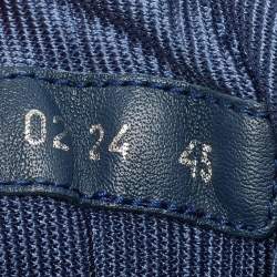 Pre Owned Dior B57 Size 45 White/Navy Blue Leather Dribble Lace Up Sneakers