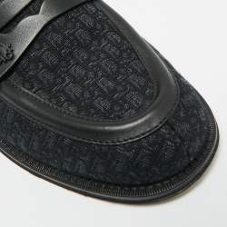 Pre Owned Dior Granville Size 40 Black Jacquard and Leather Loafers