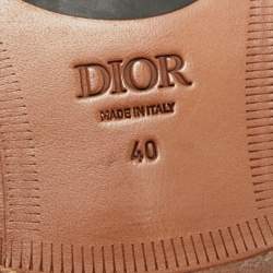 Pre Owned Dior Granville Size 40 Black Jacquard and Leather Loafers