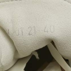 Pre Owned حذاء رياضي ديور ب23 قماش شبك مائل باللون الأبيض/الأسود ومطاط برقبة عالية مقاس 40