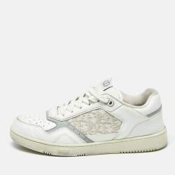 Pre Owned حذاء رياضي ديور b27 قماش وجلد مائل بثلاثة ألوان برباط مقاس 43