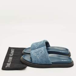 Pre Owned Dior Aqua Size 43 Blue Denim Slide Sandals