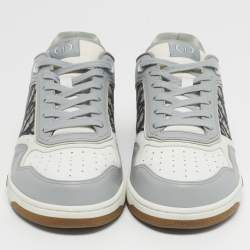 Pre Owned Dior B27 Size 45 Grey  Oblique Canvas and Leather Low Top Sneakers